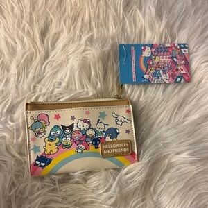 Hello Kitty and Friends Rainbow Cream Pink Blue Zip Card Wallet